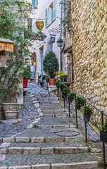 street in the old village Vence , France.