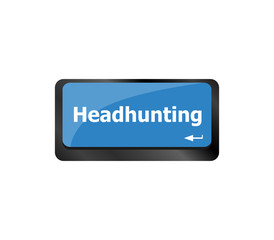 Headhunting . Job concept. Computer keyboard key button