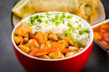 Chicken in sweet and sour sauce