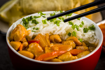 Chicken in sweet and sour sauce