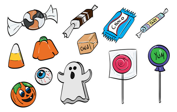 Assorted Generic Halloween Candy Assets