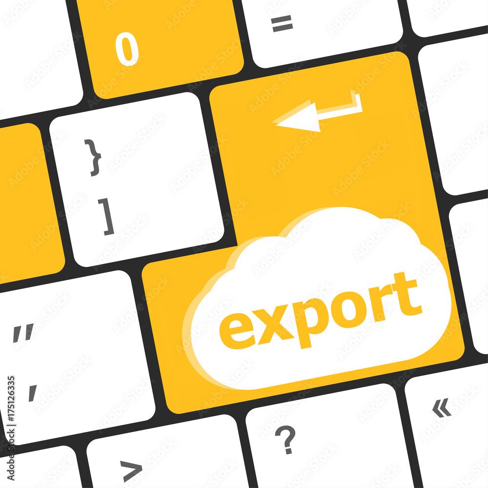 Poster export word on computer keyboard key button