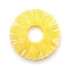 Top view of pineapple slice - obrazy, fototapety, plakaty