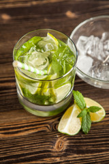 Mojito cocktail on dark background