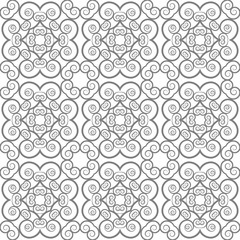 Seamless pattern in floral style. Spirals and curls United with each other.