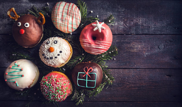Christmas decorative donuts