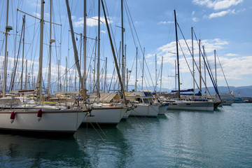 Yachts in the marina Agios Nikolaos. Crete. Greece.