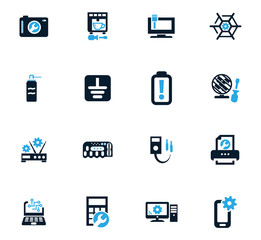 Electronic repair icons set