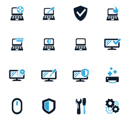Repyer Diagnostics of computers icons set