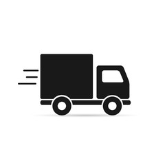 Fast shipping delivery truck icon in flat style. Vector