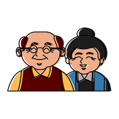 Cute grandparents couple cartoon icon vector illustration graphic design