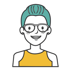 Obraz premium beautiful woman with glasses avatar character