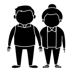 Cute grandparents couple cartoon icon vector illustration graphic design