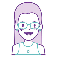 beautiful woman with glasses avatar character