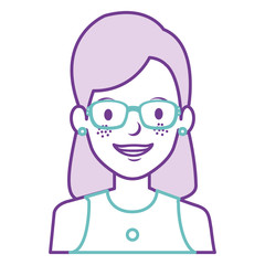 beautiful woman with glasses avatar character