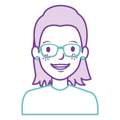 beautiful woman with glasses avatar character