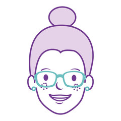 Obraz premium beautiful woman head with glasses avatar character