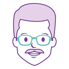 Obraz na płótnie Canvas young man head with glasses avatar character