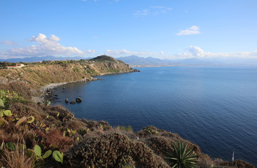 Fototapeta na wymiar Coastline of Milazzo on Sicily. Italy
