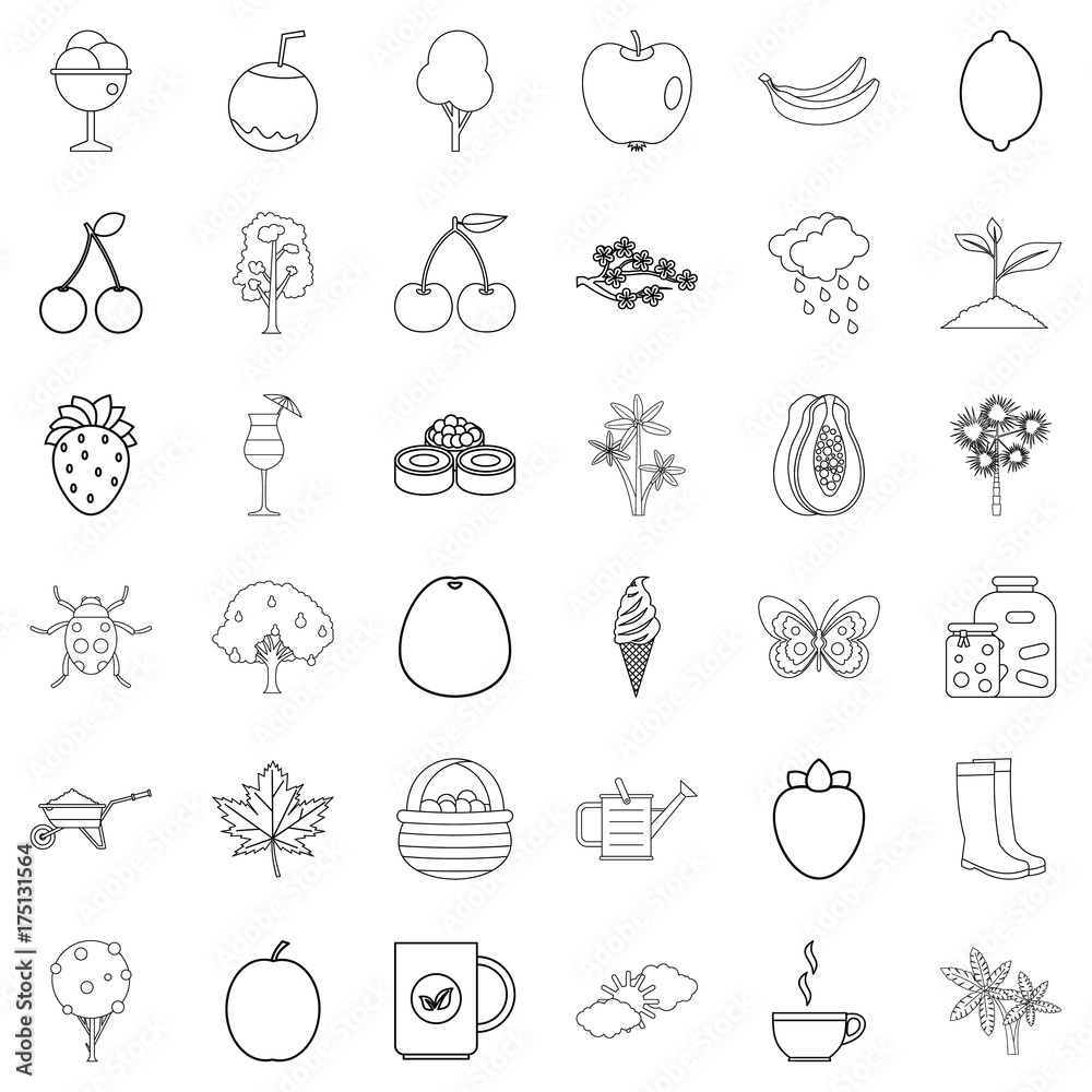 Sticker Clothing icons set, outline style - Stickers