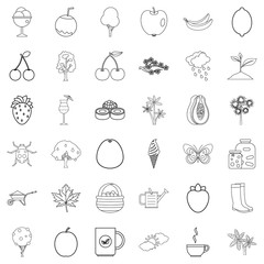 Clothing icons set, outline style