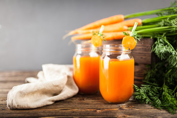 Fresh organic carrot juice
