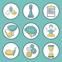 Mental health icons icon vector illustration graphic design
