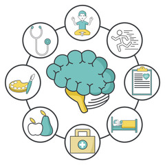 Mental health icons icon vector illustration graphic design