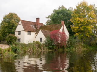 willy lotts cottage in flatford mill during the autumn no people