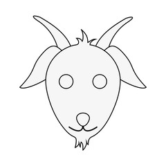 goat animal face cartoon icon image vector illustration design