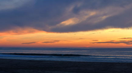 beautiful sunset on the ocean beach