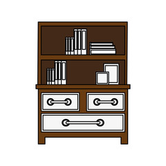 bookshelf furniture icon image vector illustration design