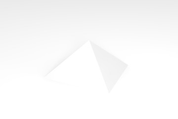 3d render of white pyramid on a gray background