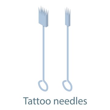 Tattoo needle icon, isometric 3d style