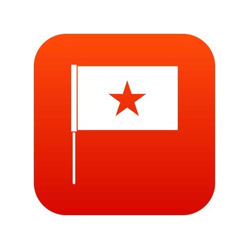 Vietnam flag icon digital red