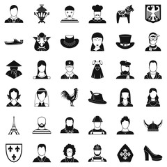 User icons set, simle style