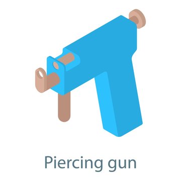 Piercing Gun Icon, Isometric 3d Style