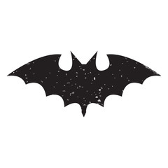 Halloween background overlays label on textured slhouettes bat. Vector element