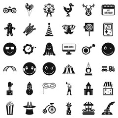 Fototapeta premium Entertainment icons set, simple style