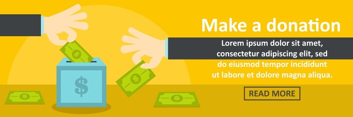 Make a donation banner horizontal concept