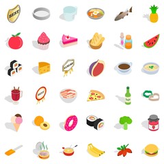 Wine icons set, isometric style