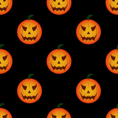 Seamless Pattern with Pumpkins for Halloween