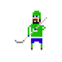 Pixel character hockey player for games and applications