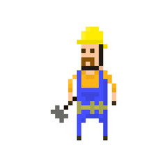 Pixel character builder for games and applications