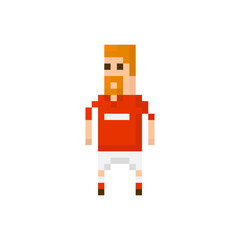 Pixel character football player for games and applications
