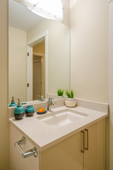 Fototapeta na wymiar Interior design of an elegant bathroom in a house hotel.