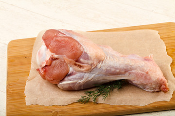 Raw turkey leg
