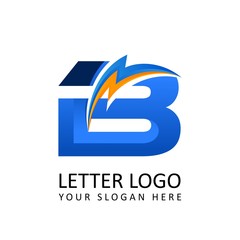 Letter b ELECTRICAL Alphabet Logo 