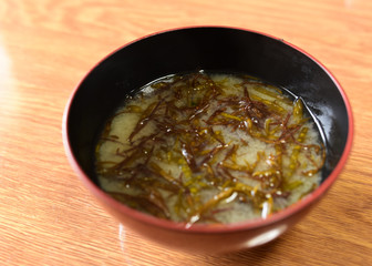 天売島名物　ふのりの味噌汁