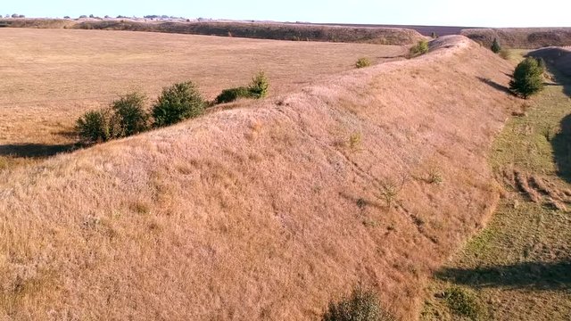 Aerial view  near Belsk, Ukraine. A vast city believed to be the Scythian capital Gelonus described by Herodotus